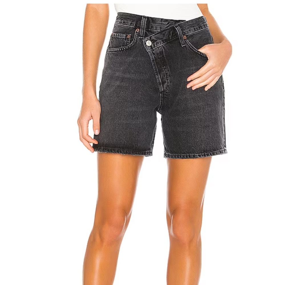 Agolde Criss Cross Black Shorts